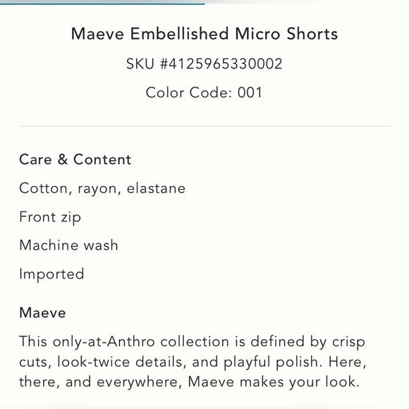 NWT new Anthropologie Maeve embellished micro shorts 6 black white embroidered - Picture 4 of 17